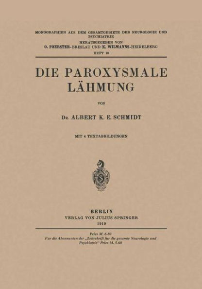 Die Paroxysmale Lï¿½hmung