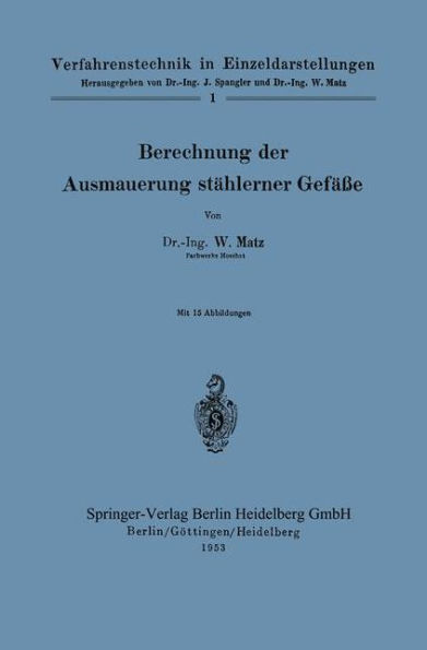 Berechnung der Ausmauerung stï¿½hlerner Gefï¿½ï¿½e