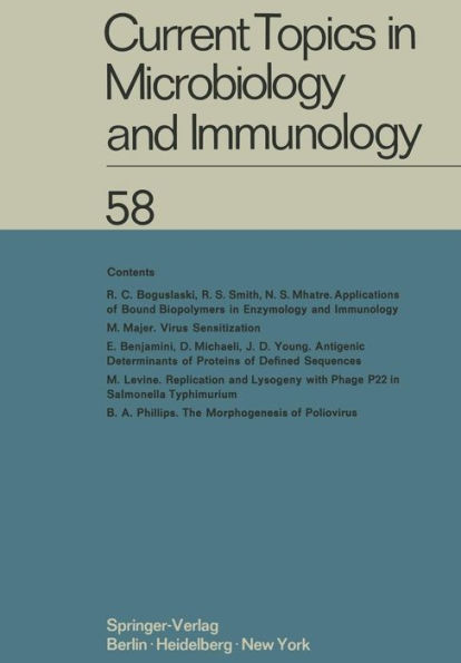 Current Topics in Microbiology and Immunology: Ergebnisse der Mikrobiologie und Immunitï¿½tsforschung / Edition 1