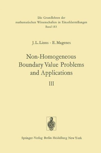 Non-Homogeneous Boundary Value Problems and Applications: Volume III