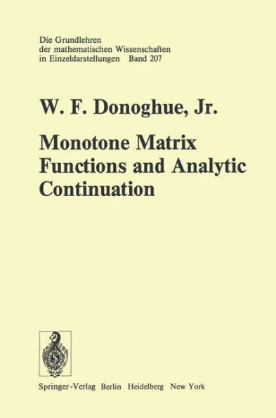 Monotone Matrix Functions and Analytic Continuation