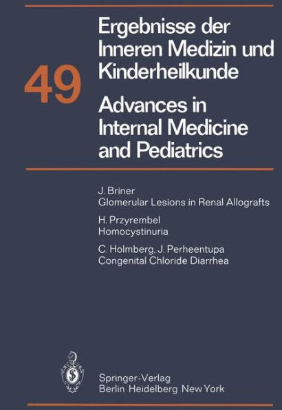 Ergebnisse der Inneren Medizin und Kinderheilkunde / Advances in Internal Medicine and Pediatrics: Neue Folge / Edition 1