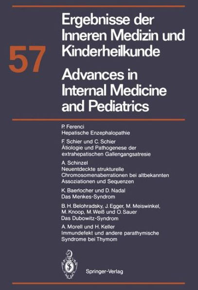 Ergebnisse der Inneren Medizin und Kinderheilkunde/Advances in Internal Medicine and Pediatrics: Neue Folge