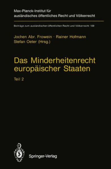 Das Minderheitenrecht europï¿½ischer Staaten: Teil 2