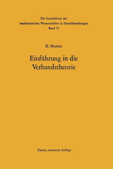 Einfï¿½hrung in die Verbandstheorie