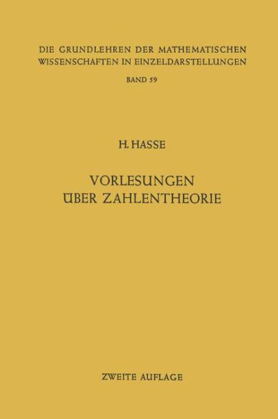 Vorlesungen ï¿½ber Zahlentheorie