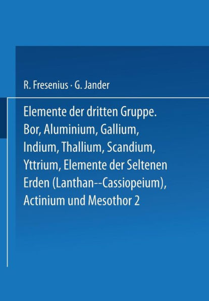 Elemente der Dritten Gruppe: Bor · Aluminium · Gallium · Indium · Thallium · Scandium · Yttrium · Elemente der Seltenen Erden (Lanthan bis Cassiopeium) · Actinium