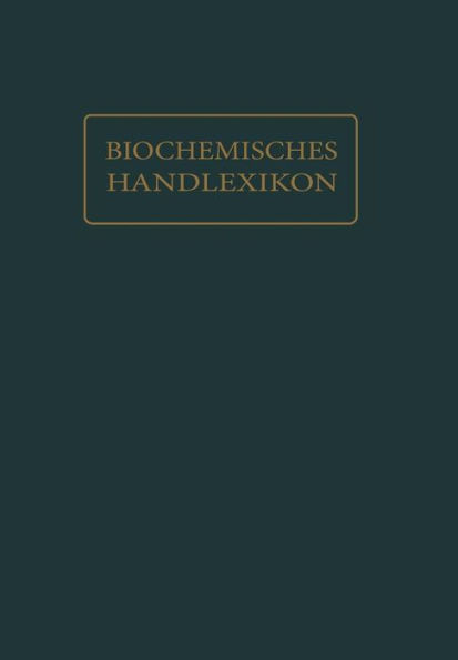 Biochemisches Handlexikon: XIV. Band (7. Ergänzungsband)