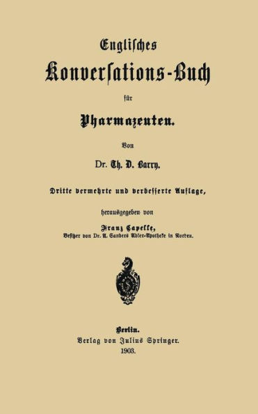 Englisches Konversations-Buch für Pharmazeuten