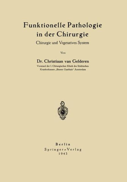 Funktionelle Pathologie in der Chirurgie: Chirurgie und Vegetatives System