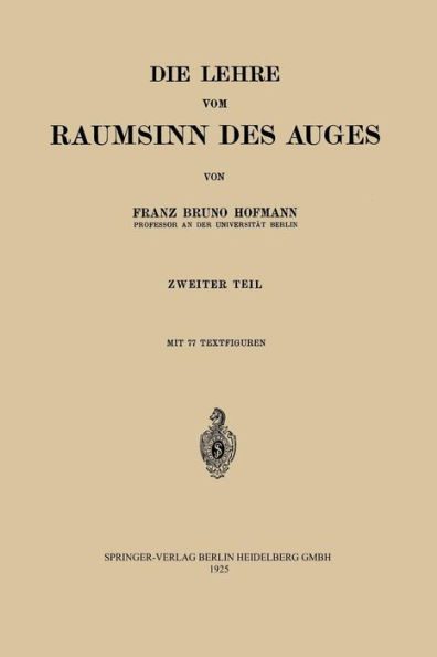 Die Lehre vom Raumsinn des Auges