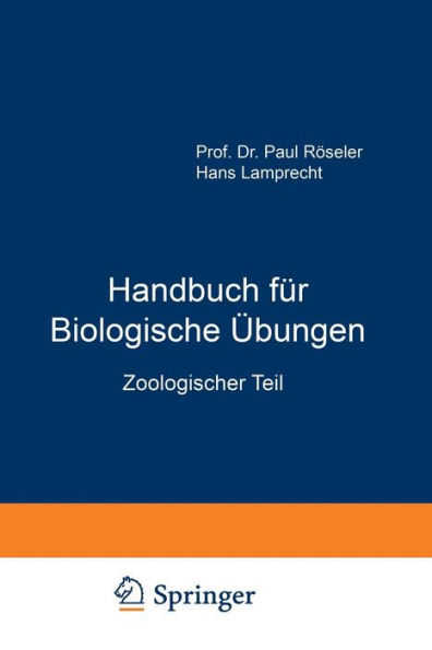 Handbuch für Biologische Übungen: Zoologischer Teil