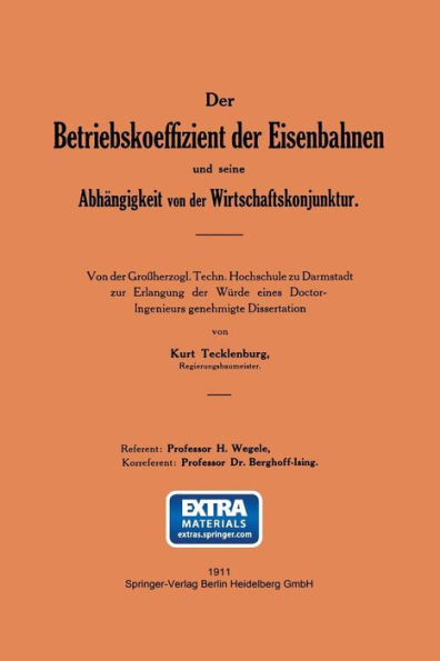 Der Betriebskoeffizient der Eisenbahnen und seine Abhängigkeit von der Wirtschaftskonjunktur