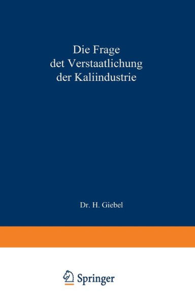 Die Frage der Verstaatlichung der Kaliindustrie