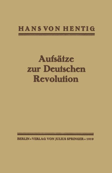 Aufsätze zur Deutschen Revolution