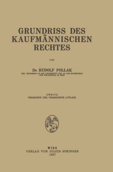 Grundriss des Kaufmännischen Rechtes