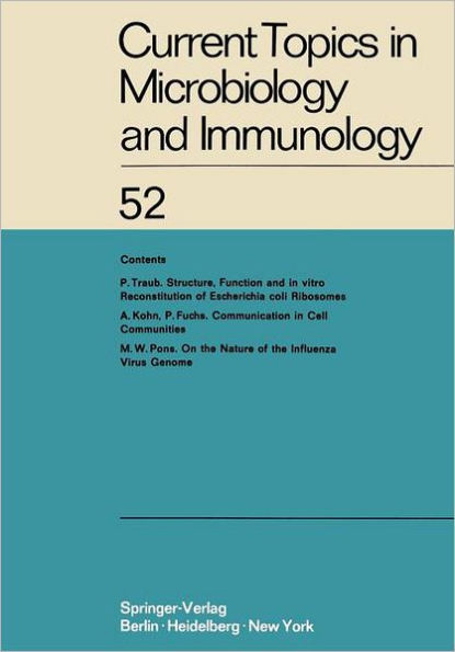 Current Topics in Microbiology and Immunology: Ergebnisse der Mikrobiologie und Immunitätsforschung / Edition 1