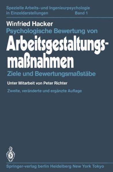 Psychologische Bewertung von Arbeitsgestaltungsmaï¿½nahmen: Ziele und Bewertungsmaï¿½stï¿½be