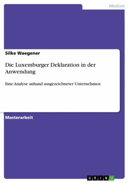 Die Luxemburger Deklaration in der Anwendung: Eine Analyse anhand ausgezeichneter Unternehmen