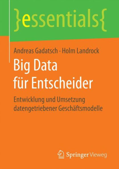 Big Data für Entscheider: Entwicklung und Umsetzung datengetriebener Geschäftsmodelle
