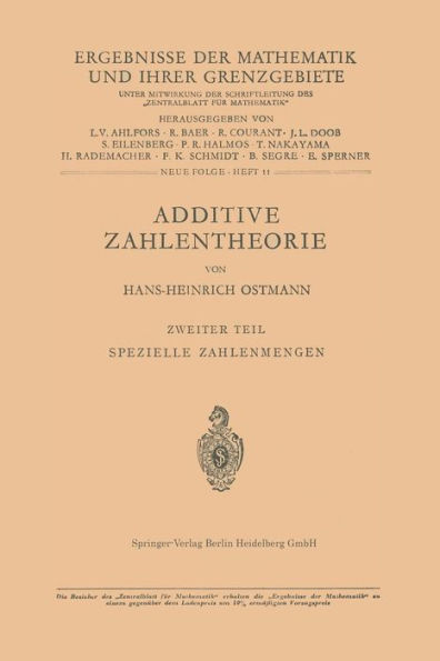 Additive Zahlentheorie: Zweiter Teil Spezielle Zahlenmengen