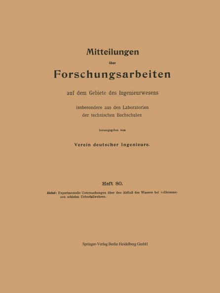 Experimentelle Untersuchungen ï¿½ber den Abfluï¿½ des Wassers bei vollkommenen schiefen Ueberfallwehren