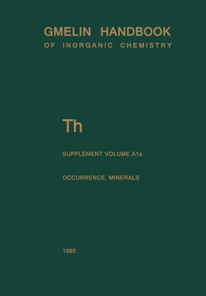 Th Thorium: Natural Occurrence. Minerals (Excluding Silicates)