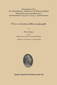 Title: Über verschiedene Differentenbegriffe, Author: Robert Berger