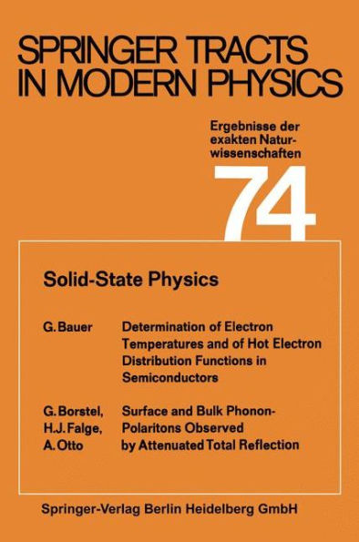 Solid-State Physics: Ergebnisse der exakten Naturwissenschaften