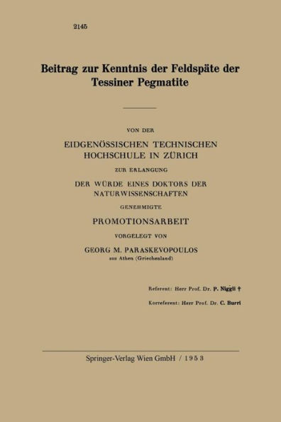 Beitrag zur Kenntnis der Feldspäte der Tessiner Pegmatite