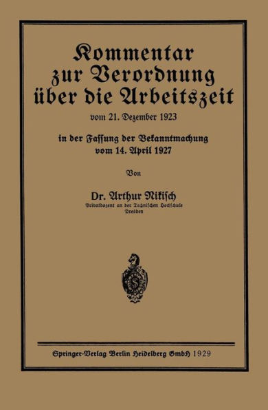 Kommentar zur Verordnung über die Arbeitszeit