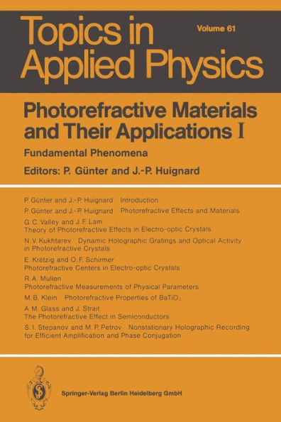 Photorefractive Materials and Their Applications I: Fundamental Phenomena