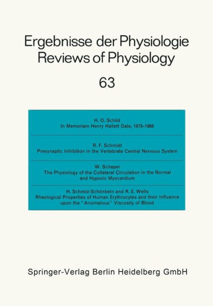 Ergebnisse der Physiologie / Reviews of Physiology: Biologischen Chemie und Experimentellen Pharmakologie / Biochemistry and Experimental Pharmacology