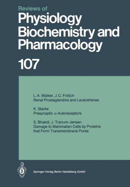 Reviews of Physiology, Biochemistry and Pharmacology