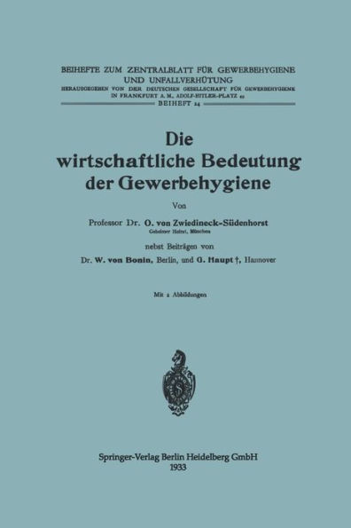 Die wirtschaftliche Bedeutung der Gewerbehygiene