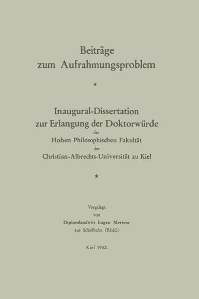 Beiträge zum Aufrahmungsproblem