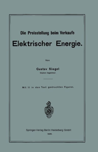 Die Preisstellung beim Verkaufe Elektrischer Energie