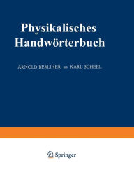 Title: Physikalisches Handwörterbuch, Author: Walther Nernst