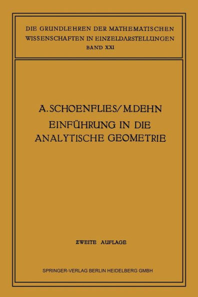 Einführung in die Analytische Geometrie der Ebene und des Raumes