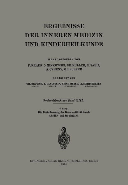 Die Beeinflussung der Darmmotilitï¿½t durch Abfï¿½hr- und Stopfmittel