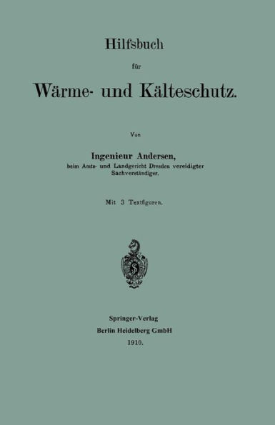 Hilfsbuch fï¿½r Wï¿½rme- und Kï¿½lteschutz