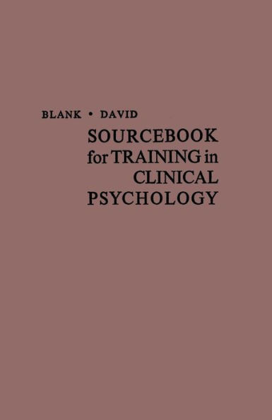 Sourcebook for Training in Clinical Psychology