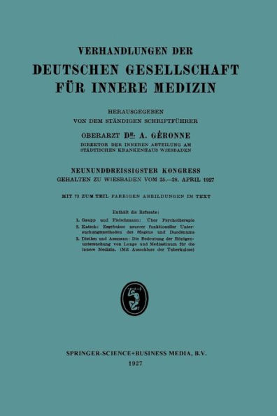 Neununddreissigster Kongress: Gehalten zu Wiesbaden vom 25.-28. April 1927