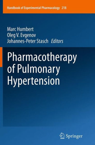 Pharmacotherapy of Pulmonary Hypertension