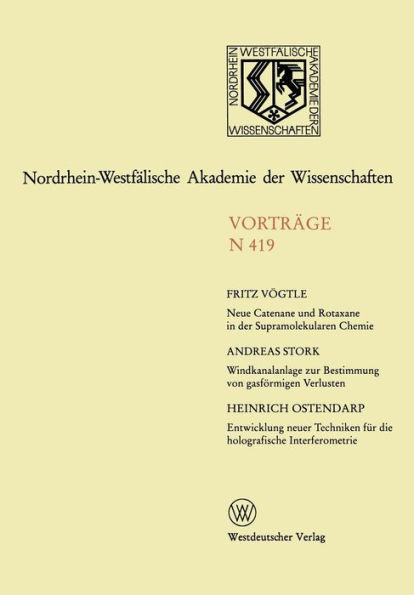 Neue Catenane und Rotaxane in der Supramolekularen Chemie. Windkanalanlage zur Bestimmung der gasförmigen Verluste von Umweltchemikalien aus dem System Boden/Pflanze unter feldnahen Bedingungen. Entwicklung neuer Bildaufzeichnungs- und Auswertungstechnike