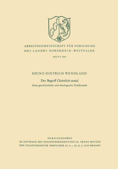 Der Begriff Christlich-sozial: Seine geschichtliche und theologische Problematik