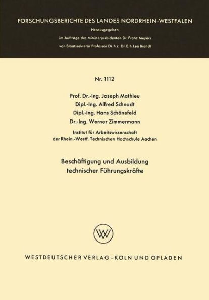 Beschäftigung und Ausbildung technischer Führungskräfte