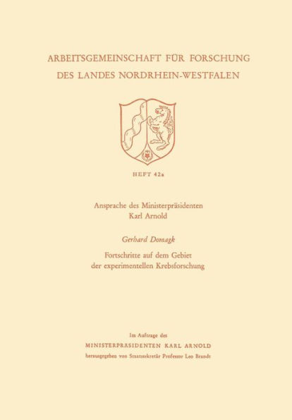 Ansprache des Ministerpräsidenten Fortschritte auf dem Gebiet der experimentellen Krebsforschung