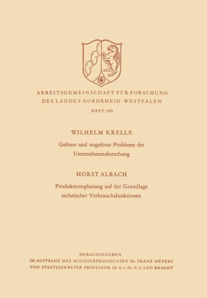 Gelöste und ungelöste Probleme der Unternehmensforschung / Produktionsplanung auf der Grundlage technischer Verbrauchsfunktionen