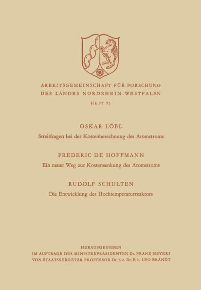 Streitfragen bei der Kostenberechnung des Atomstroms. Ein neuer Weg zur Kostensenkung des Atomstroms. Die Entwicklung des Hochtemperaturreaktors